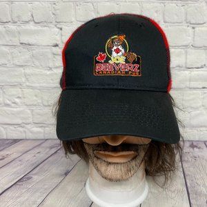 Lumberjack Hat Cap Snapback Black Red Checkered Joe BEEVERZ Canadian Pub DEFECT